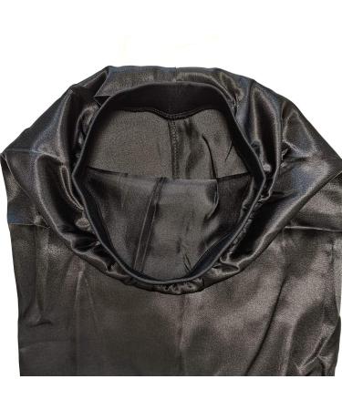 2PCS Satin Bonnet Set for Extra Long Braids & Dreadlocks - Night Caps for Women with Curly Hair, Locs, and Twists (Black & Leopard) - Buy Online on GoSupps.com