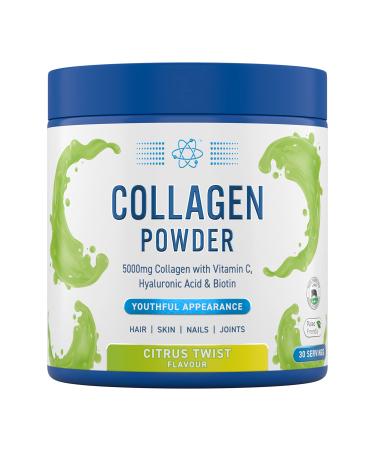 Applied Nutrition Collagen Powder - Citrus Twist Flavour - 5000mg Hydrolysed Bovine Flavoured Collagen Peptides with Vitamin C Hyaluronic Acid & Biotin (165g - 30 Servings)