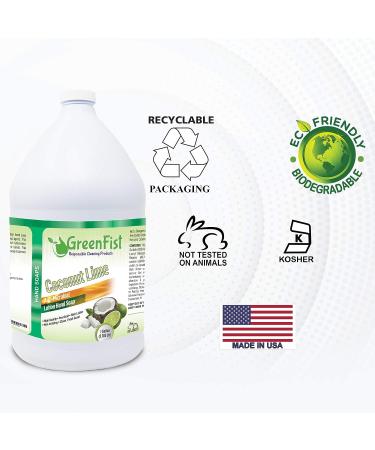 GreenFist 1 Gallon Coconut Lime Hand Soap Liquid Gel Refill - Made in USA - Buy Online on GoSupps.com