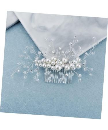 FRCOLOR Wedding headpieces for wedding wire side Comb wedding side headpiece side Comb Rhinestone Clip Comb Leaf Crystal Hair Comb Leaf Hair Comb hair crystal clip pearl Crystal - Buy Online on GoSupps.com
