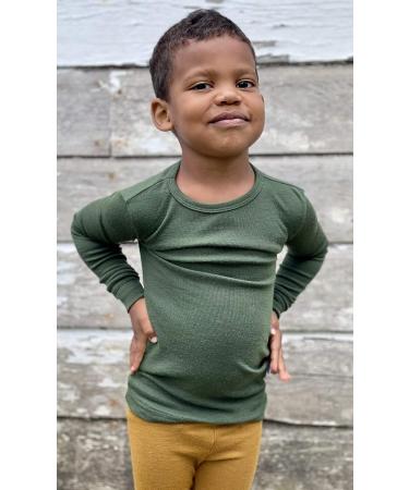 Organic Merino Wool Kids Thermal Long Sleeve Top - Natural Warm Base Layer | Unisex 4 Charcoal - Buy Online on GoSupps.com
