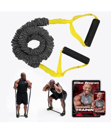 Ron Williams Resistance Bands with Handles & Protective Sleeves | Portable Full Body Workout Bands for Men & Women | Includes Exercise Training Yellow Long 54 15 lbs.