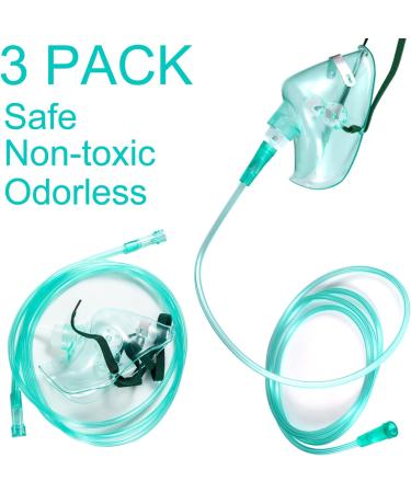 XL Standard Oxygen Mask with Adjustable Strap - 3 Pack | 6.6' Tubing Included - Buy Online on GoSupps.com