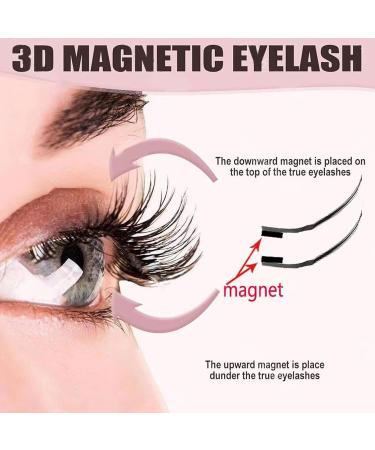 Uhngw Magnetic Lashes Kit Women Magnetic Fake Lashes Natural Looking | Magnetic Reusable Fake Eye Lash for Business Trip Traveling - Buy Online on GoSupps.com