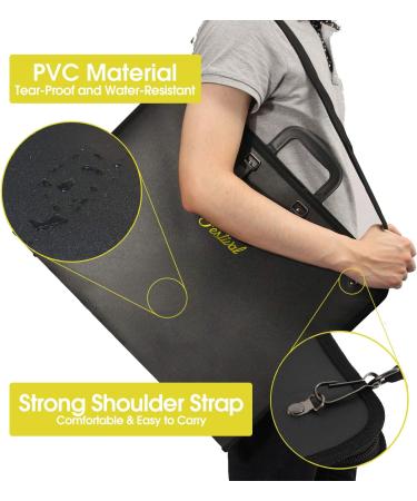 Sports Festival 28 x 20.5 Inches Art Portfolio Case | Waterproof Artist Bag with Shoulder Strap for Sketching | Black - Buy Online on GoSupps.com