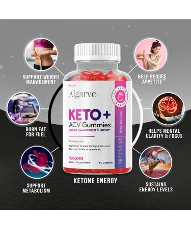 Algarve Keto ACV Gummies - 60 ct Advanced Formula Apple Cider Vinegar Supplement - Buy Online on GoSupps.com