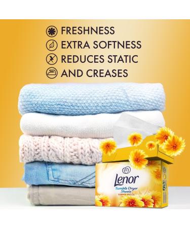 Lenor 3 x 34 pack Tumble Dryer Sheets Bundled with Dehumidifier Bag (1 sashet) Fresh Laundry Fragrance Yellow Summer Clothes Washing Scent (102sheets) (3pack) - Buy Online on GoSupps.com