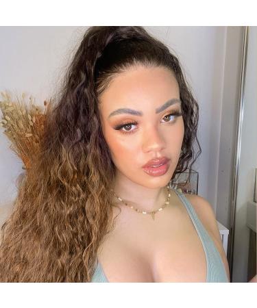 22 Inch Corn Wave Ponytail Extension - Clip-In Wavy Curly Heat Resistant Hairpiece (Brown to Blonde #6T27) - Buy Online on GoSupps.com