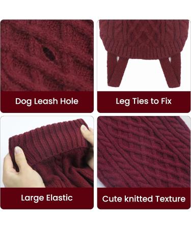 Warm Christmas Dog Sweater for Small Breeds | Liebeedd Fleece Jumper for French Bulldogs & Chihuahuas | Burgundy Red XS - Buy Online on GoSupps.com