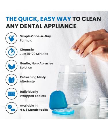 Retainer and Denture Cleaning Tablets - Removes Plaque & Stains, 4 Months Supply, 120 Count - Buy Online on GoSupps.com