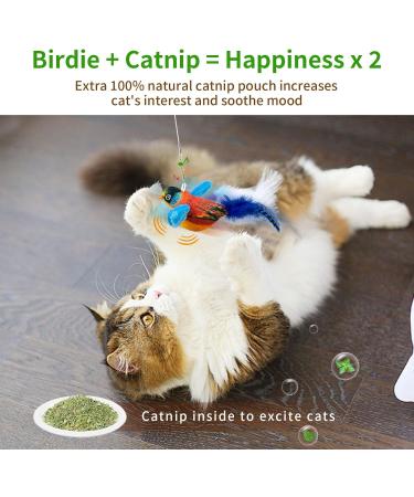 Tohdnc Interactive Cat Bird Toy with Stick - Simulation Flying Birds for Indoor Kittens - Engaging Spring-Loaded Play - Buy Online on GoSupps.com