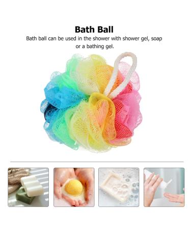 Lurrose 6pcs Exfoliating Loofah Bath Sponge Set | Mesh Pouf Body Scrubber Balls | Bath Bubble Making Accessories for Men and Women | Random Color Spa Loofah - Buy Online on GoSupps.com