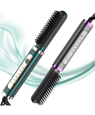 DESIPESI Ionic Hair Straightener Brush - Dry and Wet Straightening Brush with 20 Seconds Quick Heating &5 Heating Levels Keeps Hair for Frizz-Free Silky Hair, Anti-Scald & Auto-Off Safe (Black)