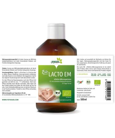 Yoyosan Lacto em Bio | 32 Living Bacterial Cultures | 100% Organic & Vegan Probiotics for Healthy Gut Flora | Certified & Lab-Tested | Free of Additives - Shop Internationally - Buy Online on GoSupps.com