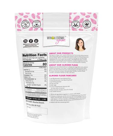 Wholesome Yum Premium Almond Flour (16 oz) - Gluten Free, Non GMO, Keto Friendly - Fine Ground Blanched Almond Flour Substitute for Low Carb Baking - Buy Online on GoSupps.com