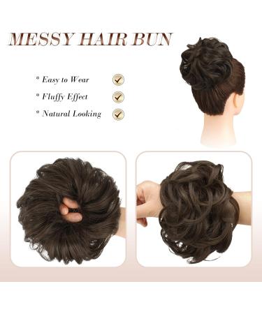 FESHFEN Messy Bun Scrunchie Synthetic Hair Extensions - Medium Ash Brown - Buy Online on GoSupps.com