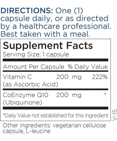 Metabolic Maintenance CoQ10 Supplement - 200mg Coenzyme Q10 + Vitamin C for Heart Health & Energy - Non-GMO Capsules (60 ct - Buy Online on GoSupps.com