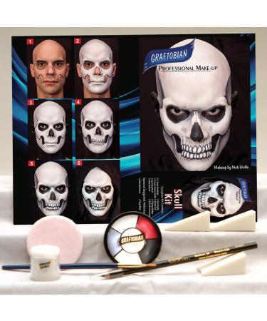Graftobian Skull Makeup Kit 11 Piece Set Multi-colored