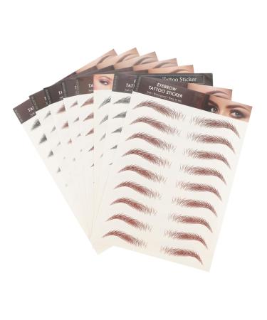 Beatifufu 8pcs Imitation Eco Eyebrow Sticker Grooming Stickers Beauty Eyebrows Stickers Fake Eyebrow Stickers Makeup Stickers Water Transfer Eyebrow Sticker Waterproof Eyebrow Sticker