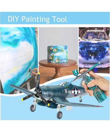 TIQTAK Cordless Airbrush Kit with Compressor - Portable Makeup Air Brush for Model Coloring, Nail Art, Cake Decoration, Tattoo & Barber - Green - Buy Online on GoSupps.com