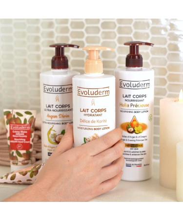EVOLUDERM - Offer 3 body lotions 500 ml + 2 hand creams - Precious oil body milk - Argan - Shea - Natural ingredients - Made in France - Buy Online on GoSupps.com
