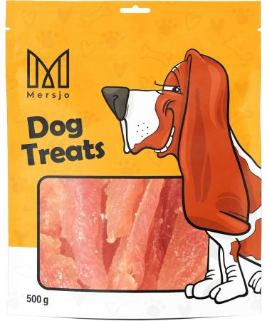 Mersjo Hundeleckerli: 88% High Meat Content Grain & Sugar-Free Dog Treats - Natural Chewing Aid Soft Chicken Breast 500g Pack - Buy Online on GoSupps.com