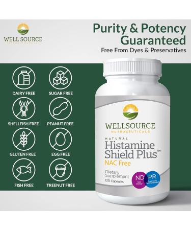 Histamine Shield Plus: All Natural Antihistamine Supplement for Allergies - 120 Capsules - Buy Online on GoSupps.com