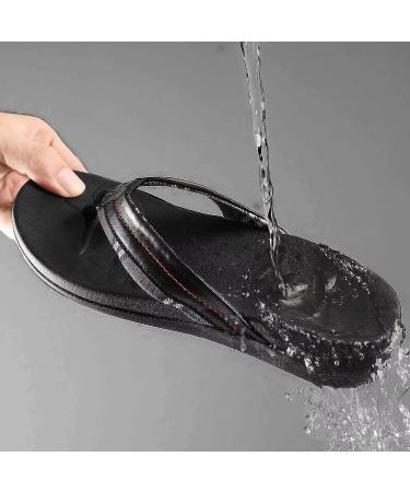 Orthopedic Sandals for Plantar Fasciitis | Arch Support Flip Flops | Non-Slip Lightweight Sandals | Black & Red - Buy Online on GoSupps.com