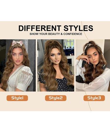 YEESHEDO Brown Long Wavy Ponytail Hair Extension - 26 Dirty Blonde Synthetic Clip-in Hairpiece for Women - Buy Online on GoSupps.com