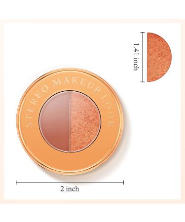 Boobeen Blendable 2 Color Eyeshadow - Matte Shimmer & Metallic High Pigment Palette | Long Lasting Nude Natural Shades - Buy Online on GoSupps.com