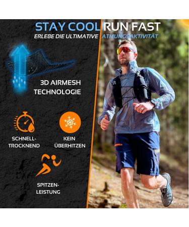 Zeitgeist Outdoor Running Vest for Men & Women - Ultra-Lightweight 4L Backpack | Breathable & Optimal Fit for Trail Running & Cycling | Black M-L - Buy Online on GoSupps.com