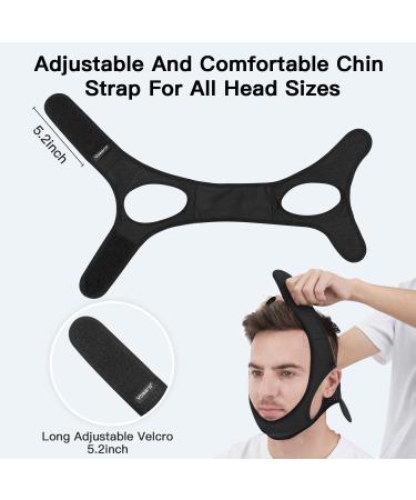 Vosaro Anti Snore Chin Strap 2022 - Adjustable & Breathable Snoring Solution for Men and Women - Black - Buy Online on GoSupps.com