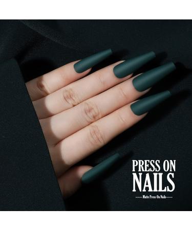 FANDAMEI Long Matte Press on Nails - 312 PCS Full Cover Coffin & Ballerina Nail Tips with Glue Rhinestones & Art Stickers - Perfect for International Shipping - Buy Online on GoSupps.com