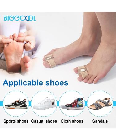 BIGGCOOL Bunion Corrector Toe Separators for Overlapping Toes - 2 Loops Toe Spacers for Women and Men (2 PCS Toe Corrector + 4 PCS Shims) - Buy Online on GoSupps.com