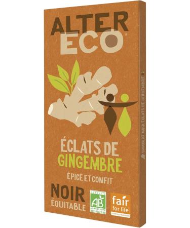  ALTER ECO ALTER ECO - Dark Chocolate Ginger Sparkles Tablet - Organic & Fair - Origin Ecuador - 100 g - Buy Online on GoSupps.com