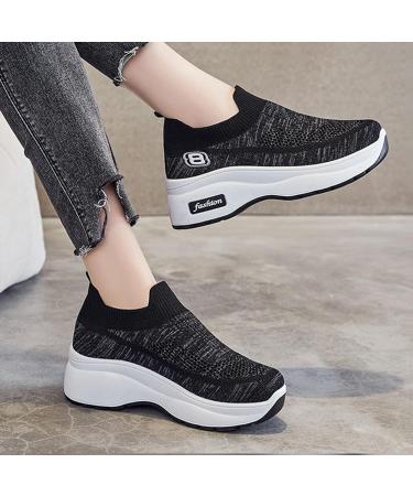 Women's Diabetic Orthopedic Shoes for Swollen Feet - Black Platform Sneakers, Wide Fit with Adjustable Closure - Ideal for Arthritis & Hallux Valgus - Size 38EU - Buy Online on GoSupps.com