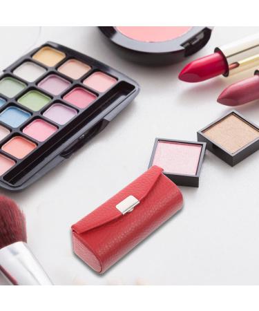 Beavorty Leather Lipstick Case Purse Holder - Travel Makeup Organizer with Mirror for Women | Lipsticks Lip Gloss & Balm Storage - Buy Online on GoSupps.com