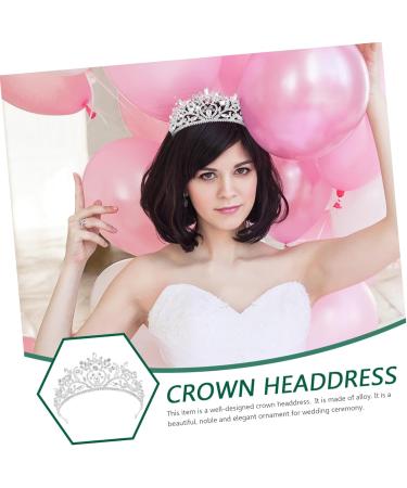 1pc Large Bridal Tiara Fashion Crystal Headwear Crown Hair Band Wedding Headband Crystal Headdress Crown Headband Bride Hair Bridal Headdress Bride Crown Crystal Crowns 16x16x8cm Silver - Buy Online on GoSupps.com