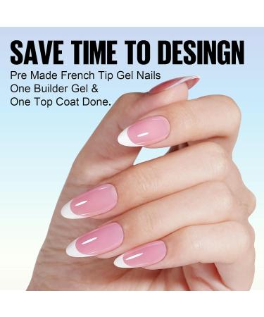 Tomicca French Press On Nails - 180 Almond Nail Tips 3-in-1 Pre-Colored Full Cover & Base Coat for Nail Art | 15 Sizes Available - Rose Almond Finish - Buy Online on GoSupps.com