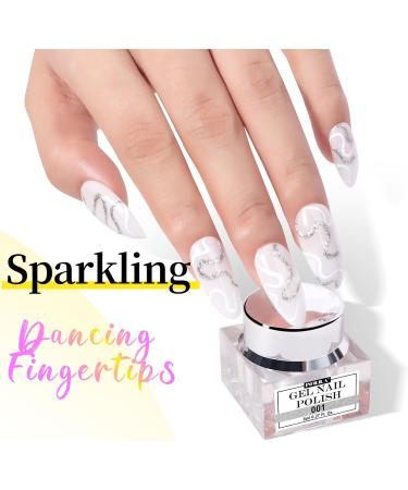 NXJ INFILILA Glitter Nail Polish Platinum Glitter Gel Nail Polish Silver Nail Gel Polish Holographic Pigments Gel Nail Polish Soak off UV LED Cured for Home & Salon A-silver - Buy Online on GoSupps.com