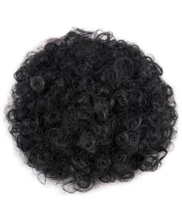 Synthetic Puff Afro Curly Hair Extensions - Black Purple Drawstring Ponytail for Women | Short Hair Bun | 3 Pcs - Buy Online on GoSupps.com
