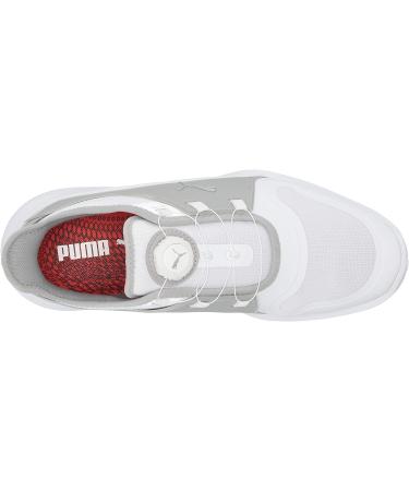 PUMA Men's Ignite Fasten8 Disc Golf Shoe 10.5 - Puma White/Silver/High Rise - Buy Online on GoSupps.com