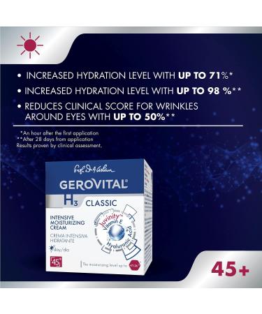 Buy GEROVITAL CLASSIC Intensive Moisturizing Face Cream with Hyaluronic Acid & Vitamin E - Anti-Wrinkle Anti-Aging Hydration (50 ml) - International Shipping Available - Buy Online on GoSupps.com