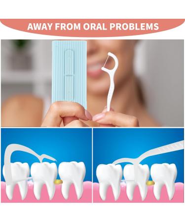 Wllhyf Tooth Flap Case - Automatic Refillable Travel Toothpick & Dental Floss Storage Box for Men & Women (White Blue Pink) - Perfect for On-the-Go Oral Care - Buy Online on GoSupps.com