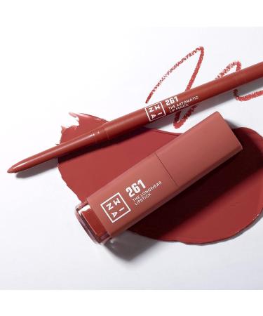 3ina Longwear Lipstick 261 - Dark Nude Matte Liquid Lipstick with Hyaluronic Acid | Vegan & Cruelty-Free | Long-Lasting Highly Pigmented Makeup - Buy Online on GoSupps.com