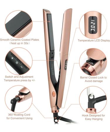 2 in 1 Travel Hair Straightener & Curling Iron - Ceramic Waves LCD Display - Perfect for Long & Short Hair - International Shipping - Buy Online on GoSupps.com