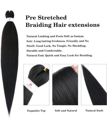 Beyond Beauty 8 Packs Black Pre Stretched Braiding Hair Synthetic Yaki EZ Braiding Coi Leray Braids Knotless Braiding Hair Extensions Pre Stretched Hot Water Setting Crochet Braids 42Inch(#1B) 8Packs-42Inch #1B - Buy Online on GoSupps.com