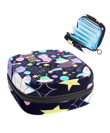 Women's bonds storage pockets Stillpad keeper cartoon pilot cat pattern portable period kit pocket feminine product bag for women girls color4
