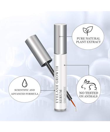 Natural Eyelash Growth Serum | Pure Plant Extract Enhancer for Lashes & Brows | Irritation-Free Applicator - Buy Online on GoSupps.com