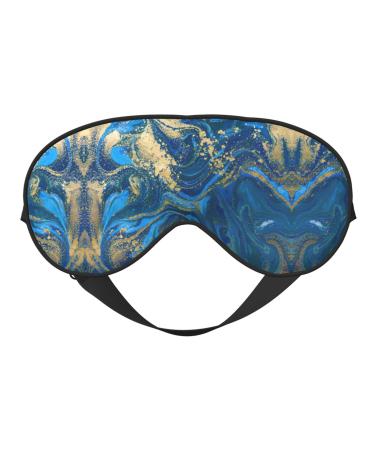 SSIMOO Abstract Marble Stone Print Ultra-Soft Light-Blocking Eye Mask for Optimal Comfort and Restful Sleep Black